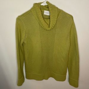 Green Liz Claiborne knit cowl neck sweater